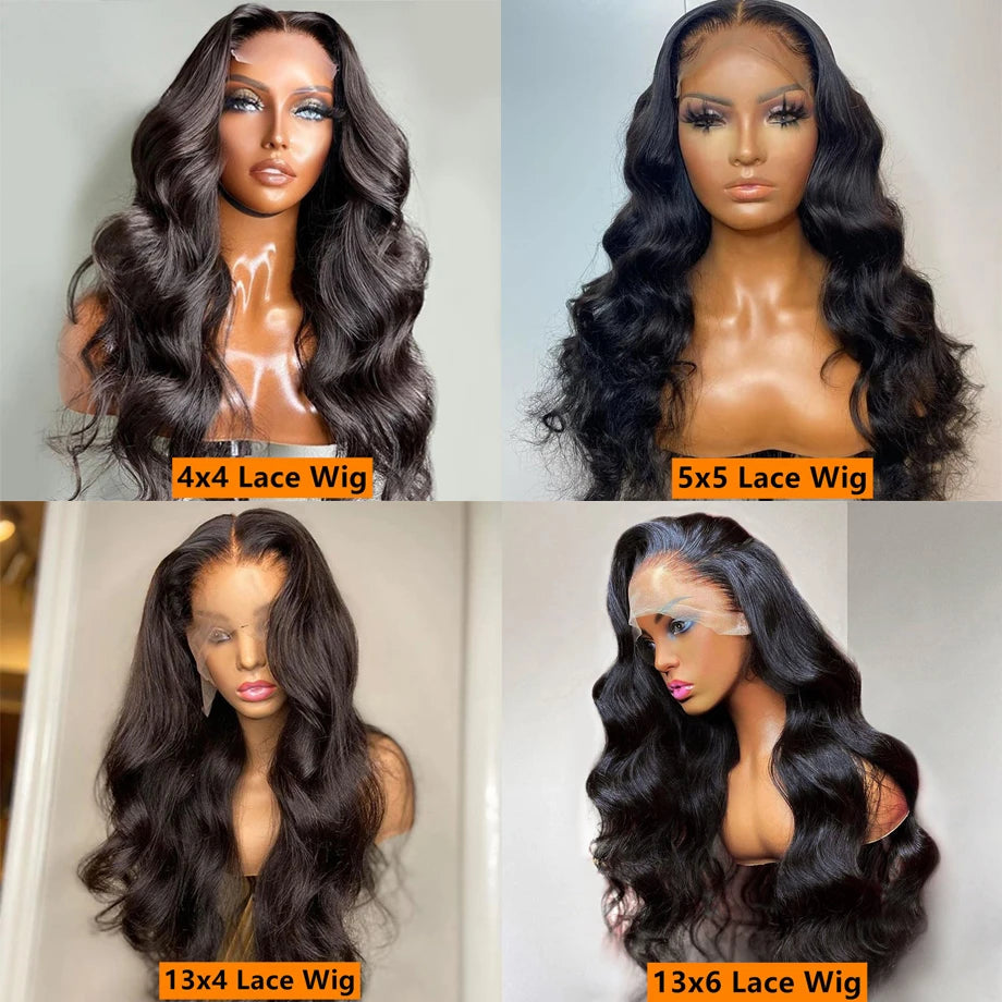 Body Wave Lace Wigs For Women Human Hair Lace Closure Wig 28 34 Inch 13x6 Lace Frontal Wig Deep Wave Frontal Wig