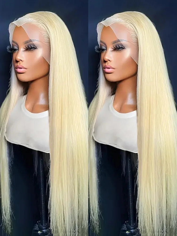 HD Lace Frontal 360 Full Lace Transparent Honey Blonde Brazilian Straight Lace Front Human Hair Wig