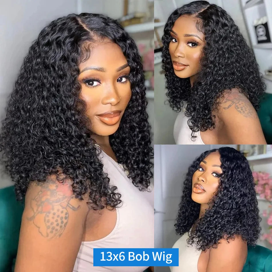 Luvin 250% Curly Frontal Bob Wig