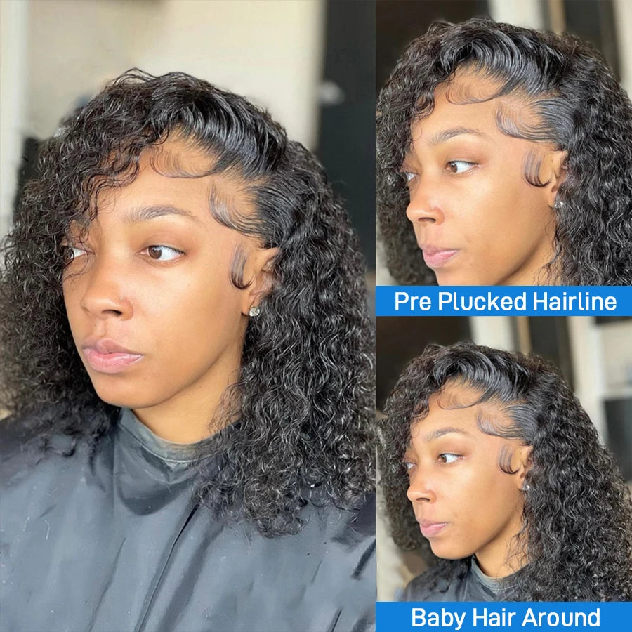 Luvin 250% Curly Frontal Bob Wig